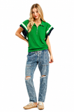 Clubhouse Knit Top- Green