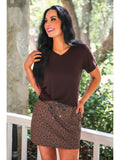 On the Move Drawstring Skort - Leopard
