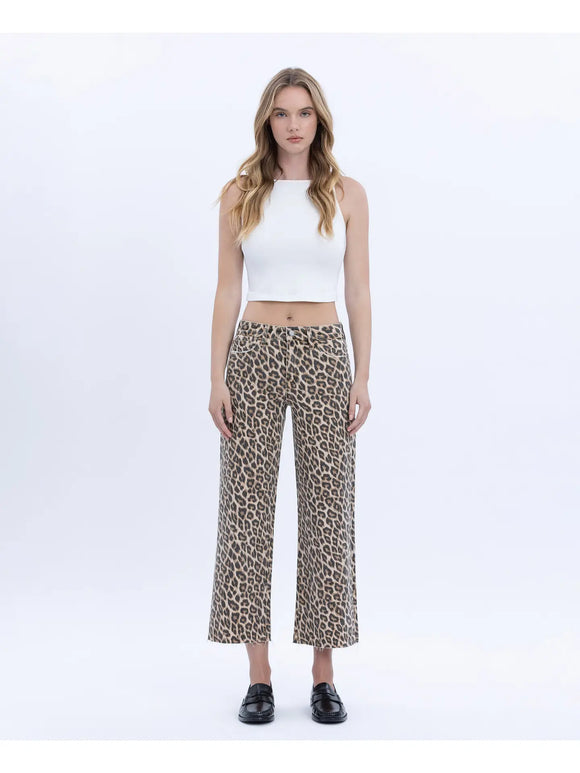 Olivia Wild Side Wide Leg Cropped Denim
