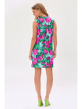 Lizzy Tropical Tank Dress - Aqua/Fuchsia