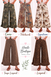 Double Ruffle Hem Wide Leg Pants