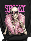 Spooky Glam Skeleton Graphic Tee