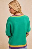 Mardi Magic Sequin Bow Sweater – Emerald