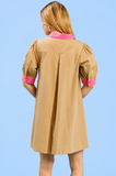Bloom & Grace Embroidered Dress- Latte
