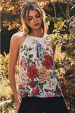 Painted Petals Sleeveless Blouse- Multi