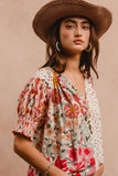 Wildflower Patchwork Blouse- Rose Mix