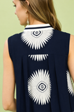Sunburst Breeze Maxi Dress- Navy