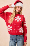 Snowflake Cheer Holiday Pullover Sweater