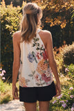 Painted Petals Sleeveless Blouse- Multi