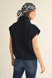 Cowl Neck Cap Sleeveless Sweater
