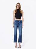 Single Cuff Cropped Straight Leg Denim