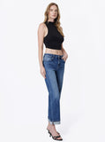 Single Cuff Cropped Straight Leg Denim