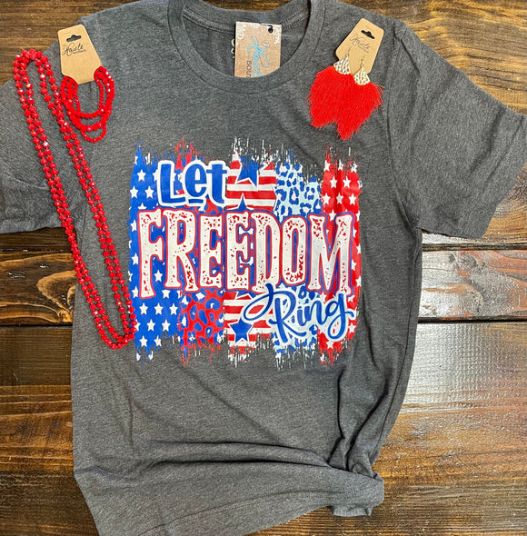 Let Freedom Ring Graphic Tee - Charcoal