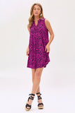 Paisley Faire Isle Tunic Dress - Magenta/Black