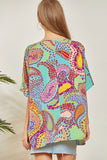 Floral Paisley Print V-Neck Blouse