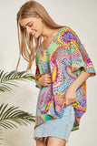 Floral Paisley Print V-Neck Blouse