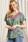 SJ Square Neck and Embroidered Top