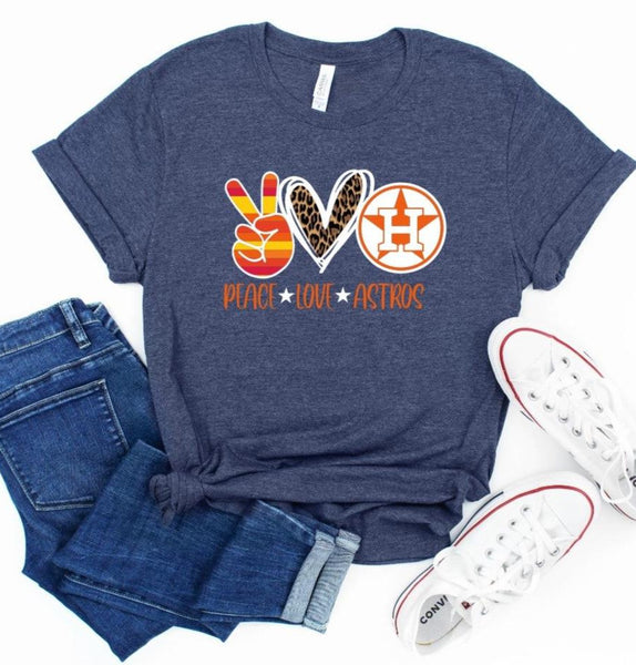 Nice Peace Love Houston Astros Logo Shirt - T-shirtbear