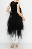 Embroidered Vest w/ Chiffon & Tulle Layers