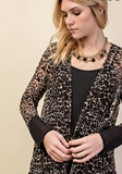 Lacy in Leopard Sheer Kimono - Brown/Black