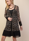 Lacy in Leopard Sheer Kimono - Brown/Black