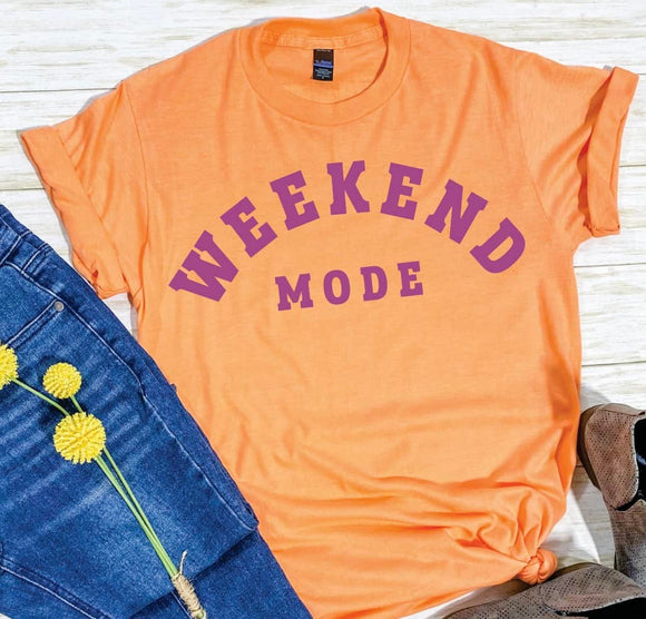 Weekend Mode Graphic Tee - Sorbet Orange
