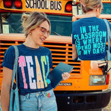 TEACH in the Classroom Graphic Tee - Heather Navy
