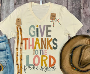 Give Thanks to the Lord Graphic Tee - Natural