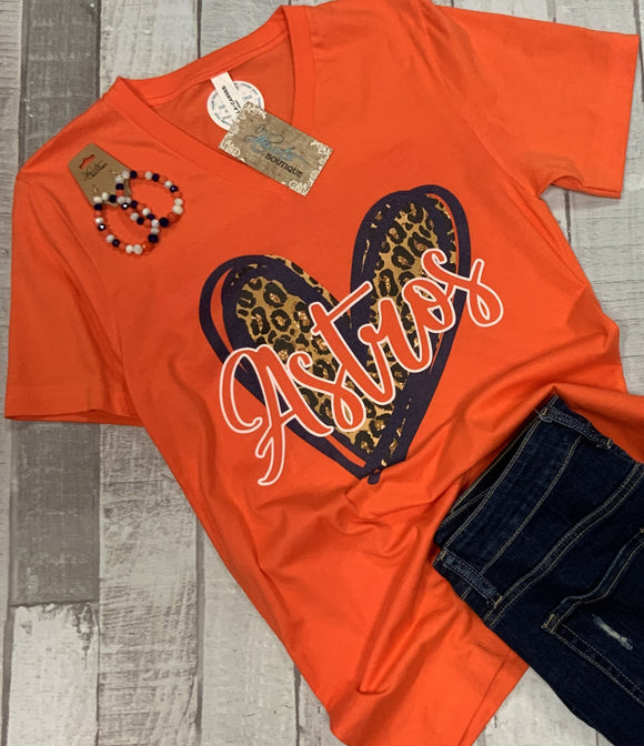 Houston Astros Heart Graphic Tee Orange – Haute Boutique