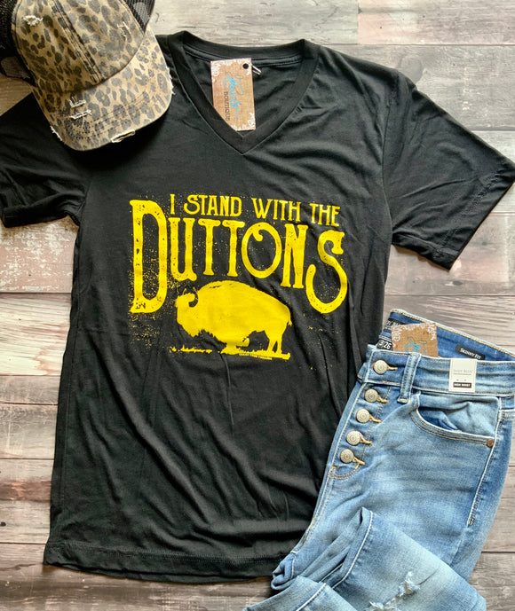 Yellowstone I Stand with the Duttons Graphic Tee - Charcoal
