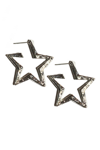 Earrings - Star Hoops