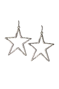 Earrings - Silver Star Molded Cut Out