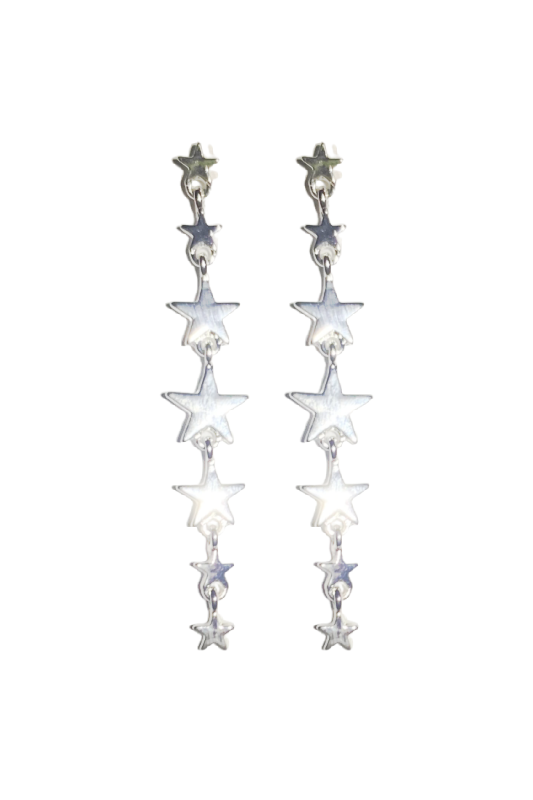 Earrings - Silver Star Dangle