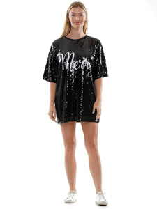Sequin Shimmer Merry Christmas Tunic Top