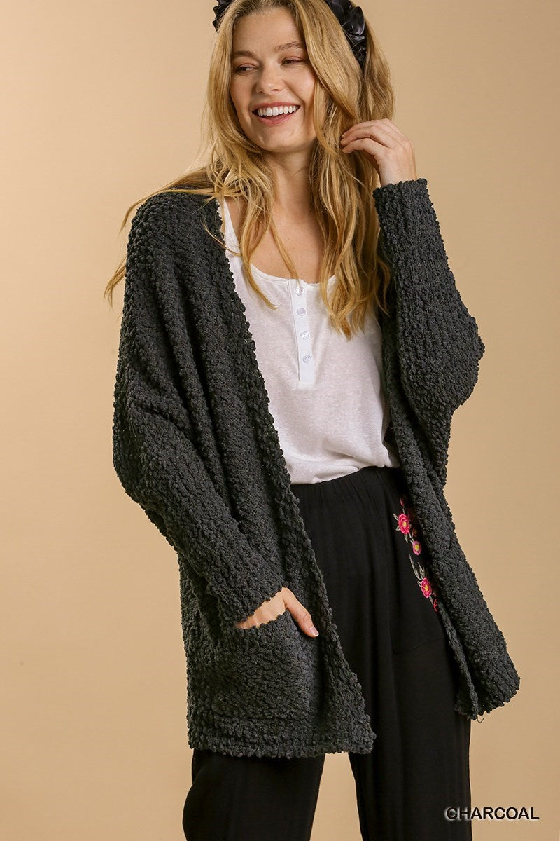 Black popcorn cardigan hotsell