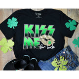 Kiss Me For Luck Graphic Tee - Black