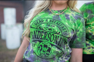 Sanderson Inn Tie-Dye Graphic Tee - Green/Purple