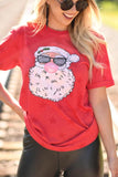 Santa Bubble Graphic Tee - Star Print Red