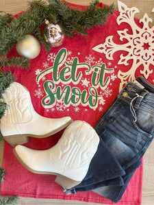 Let it Snow Graphic Tee - Heather Red