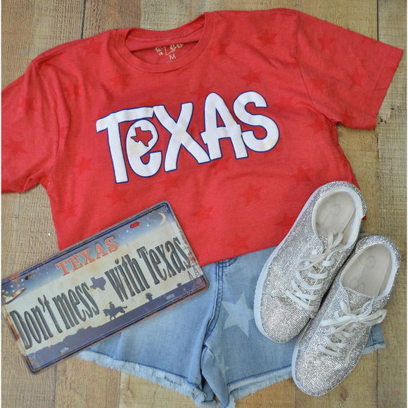 Puff Texas Graphic Tee - Star Print Red