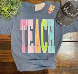 TEACH in the Classroom Graphic Tee - Heather Navy