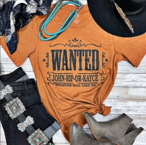 Yellowstone Wanted Graphic Tee - Heather Autumn