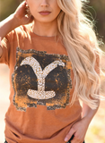 Yellowstone Y Brand Graphic Tee - Orange Rust